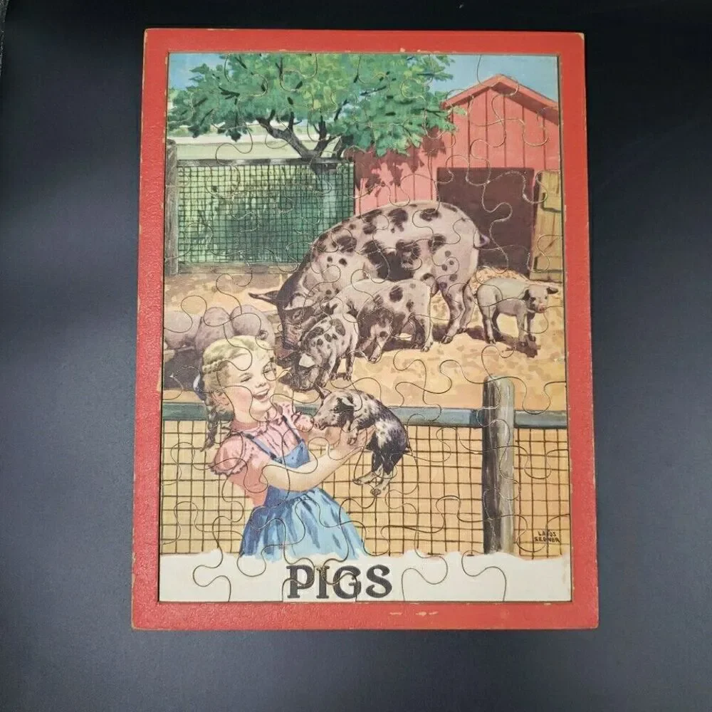 Vintage Jigsaw Picture Puzzle LOT of 8 Childrens 1940s Southwestern Nostalgia